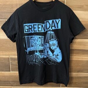 Green Day TV Wasteland Band Black T Shirt Size Medium 2000s Bands Pop Punk